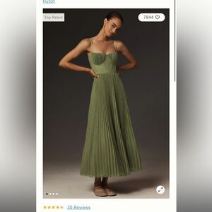 Hutch Amara Corset Pleated Tulle Fit & Flare Midi Dress